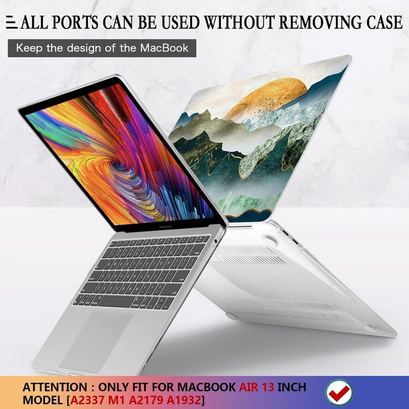 CISSOOK Mountain Case for MacBook Air 13 inch 2020 2021 2019 2018 Release Model A2337 M1 A2179 A1932 with Touch ID, Plastic Sunshine and Mountain Scenery Cover for MacBook Air 13" with Keyboard Cover - Image 5